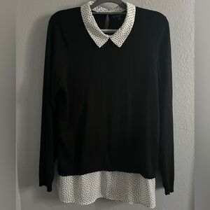 Adriana Papell Sweater Layered Blouse